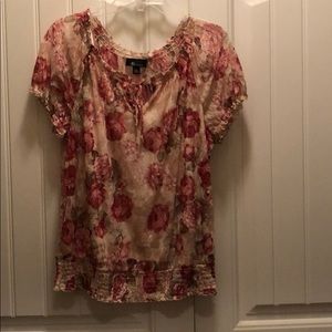 Flowered light weight dress shirt